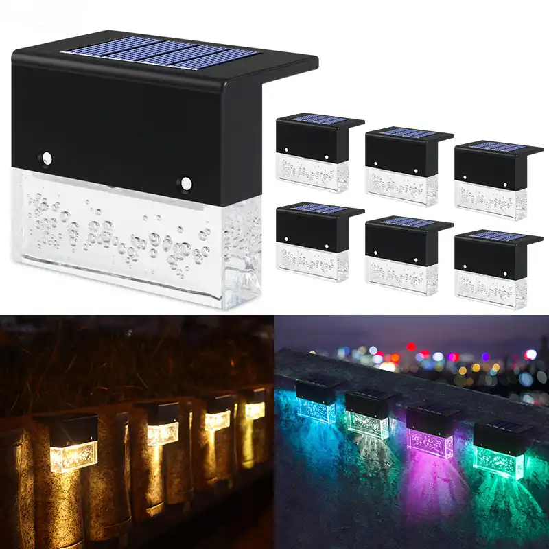 Ledソーラーライト屋外景観ライト防水rgb変色中庭ガーデンライトガードレール階段廊下灯 Solar Lamps Aliexpress
