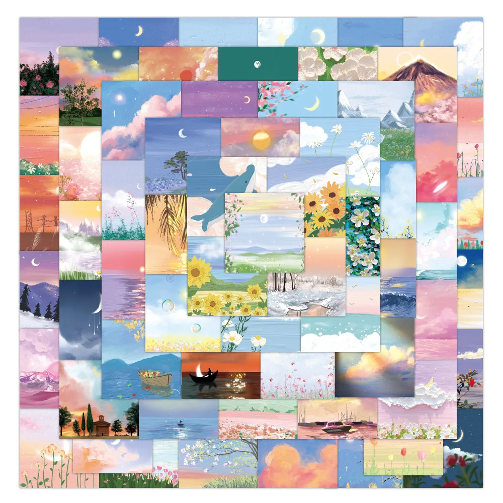 

50/62PCS INS Style Small Fresh Colorful Romantic Graffiti Stickers Aesthetic Laptop Water Bottle Waterproof Sticker Pack Kid Toy