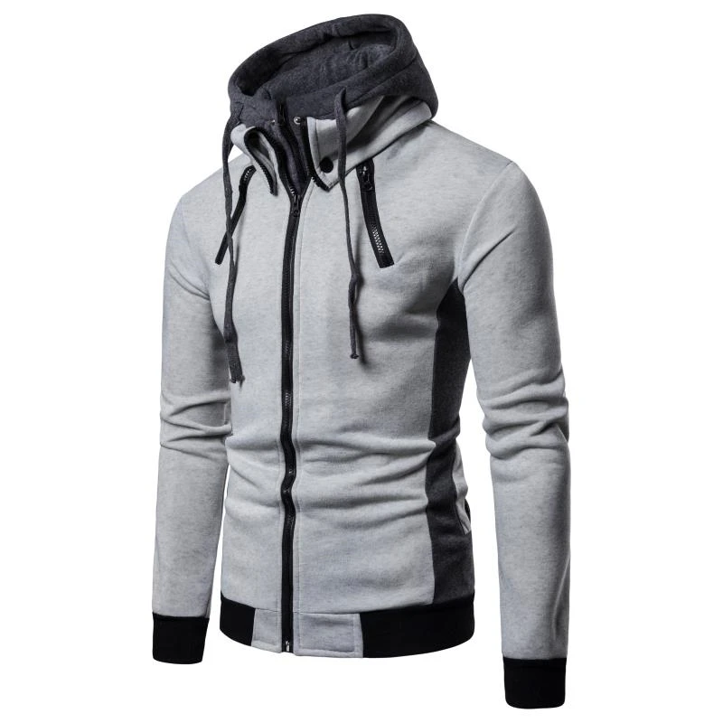 

2020 Zipper Men Jackets Autumn Winter Casual Fleece Coats Bomber Jacket Scarf Collar Fashion Hooded Male Outwear Slim Fit Hoody