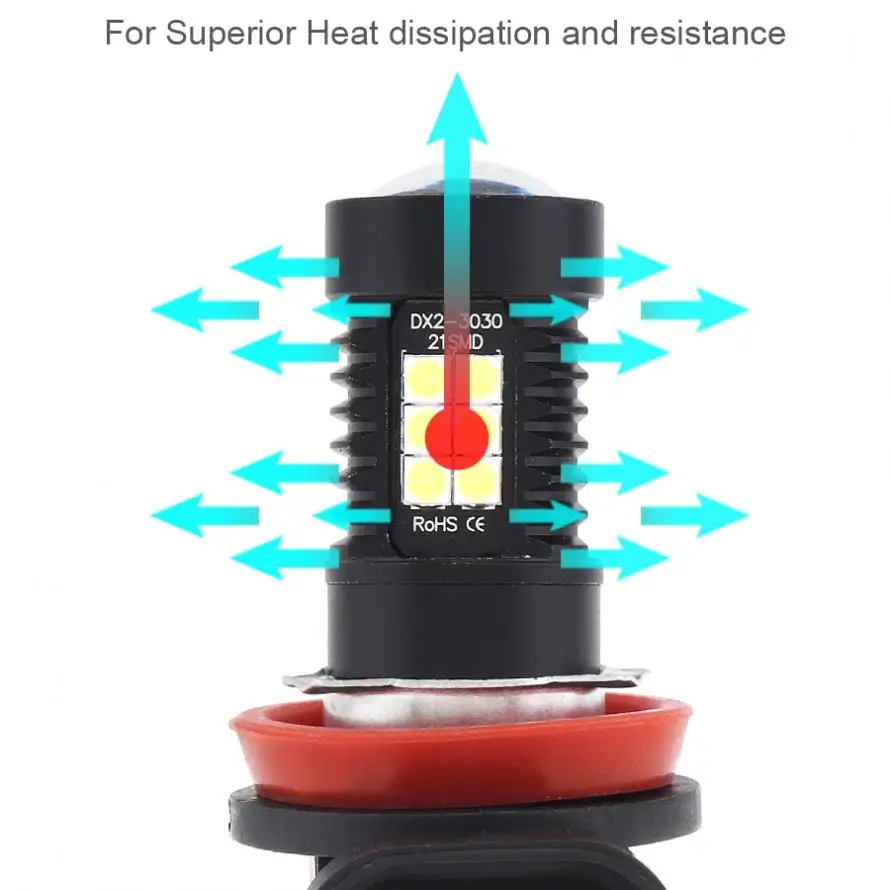 2 шт. 12V H8 H11 3030 SMD светодиодный Противотуманные фары Дневные Фары Светильник 1200LM 6500 K-7500 K белый, вождения, бега, противотуманные фары Дневные Фары Лампы авто светильник лампы