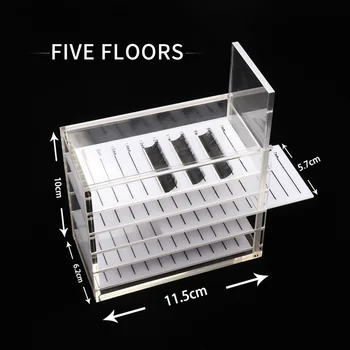 

THINKSHOWS Transparent Storage Box Acrylic 5 Layers Storage Box Organizer Eyelashes Extension Pallets Holders Grafting Makeup