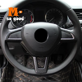 

For Skoda Superb Car Steering Wheel Button Frame Cover Trim 2016 2017 2018 ABS Matte and Carbon Fibre Auto Styling Accessories