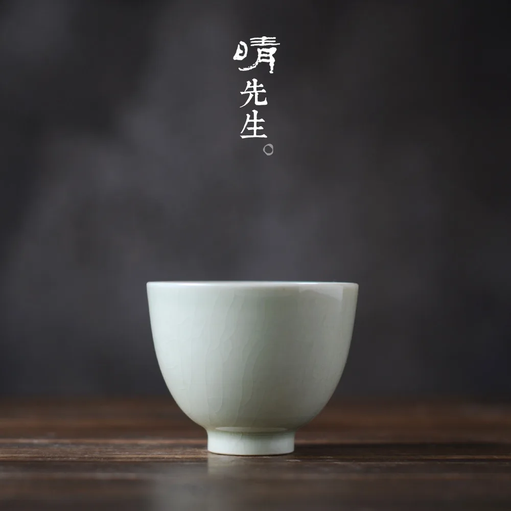 

Northern Song Dynasty Manual To Fake Something Antique Small Teacup Master Cup Ru Porcelain Onion Skin Grain Gold Wire Open