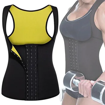 

Women Waist Trainer Shapewear Sauna Sweat Tank Top Slimming Vest Tummy Fat Burner Waist Cincher Shorts And Vest Hot Sweat Body