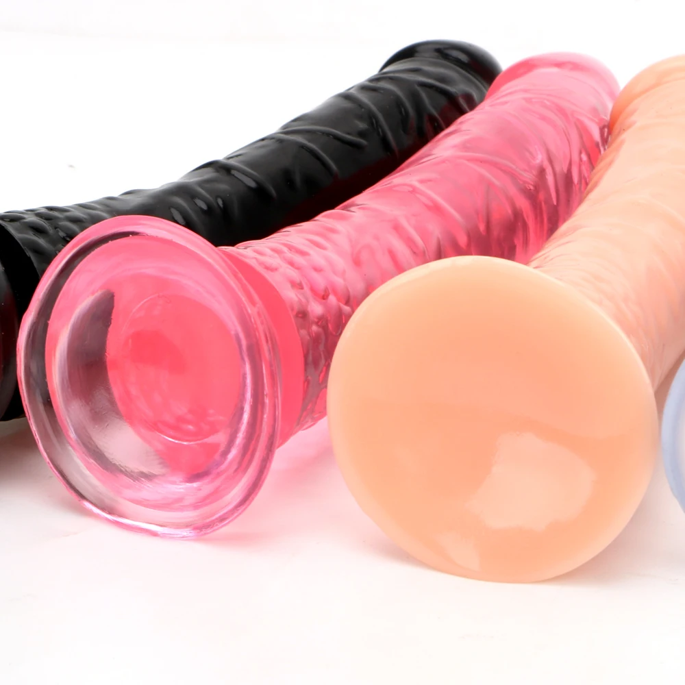 Realistic Crystal Anal Plug With Suction Cup Soft Silicone Toy_voghion.com