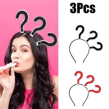

3PCS Party Headband Funny Question Mark Hair Hoop Hair Band For Christmas Hair Accessories Festival Dress Up Supplies