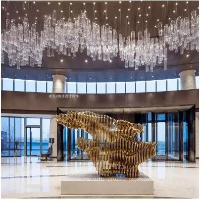 Project Crystal Lighting Creative Individuality Stair Sales Department Sand Table Glass Villa Hotel Lobby Drop | Лампы и освещение