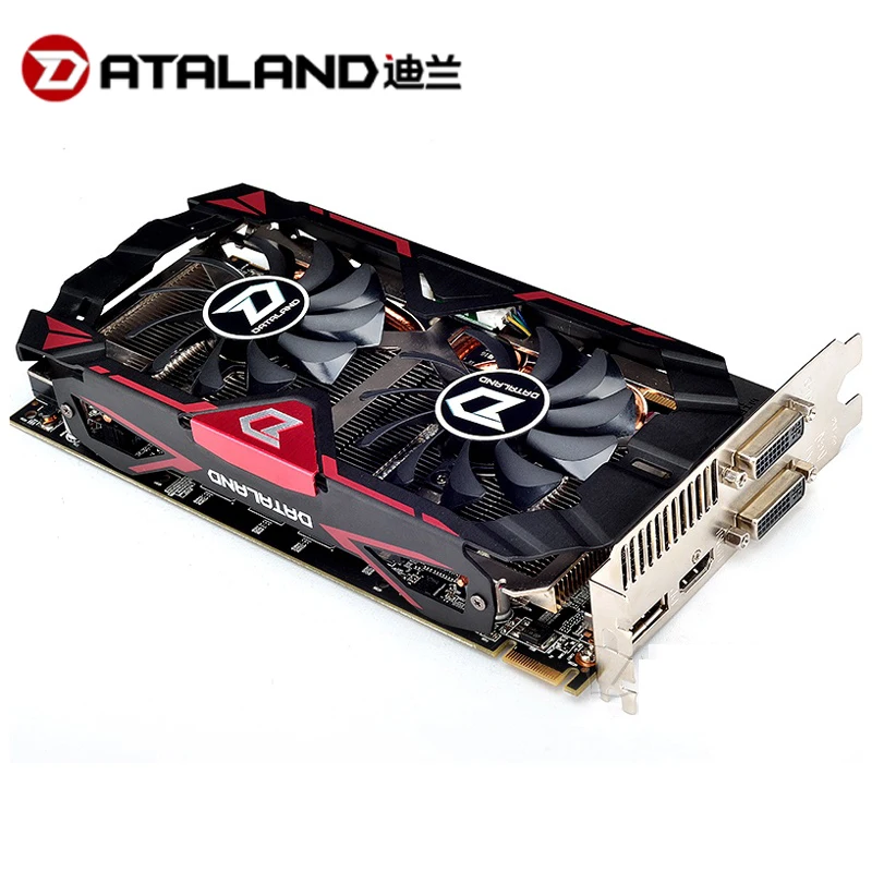 DATALAND R9 370X 4GB Graphics Cards GPU For AMD Radeon R9370X Video Card Map 1080MHz GDDR5 256bit видеокарта на 4 гб в пк Used gaming card for pc