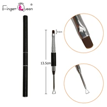 Fingerqueen 1 шт двойное использование колинский Соболь акриловые ногтевого искусства кисти для УФ-геля кисть-ручка для резьбы жидкая пудра DIY Рисунок ногтей