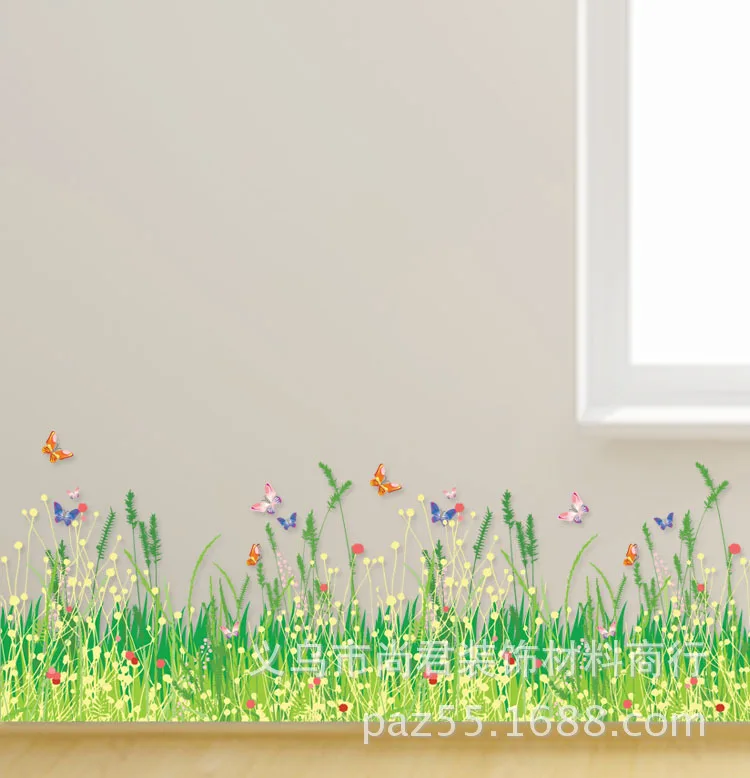 

Wall Sticker Glass Flower Wall Stickers Spring Wilderness Country fields Bedroom living room School decoration