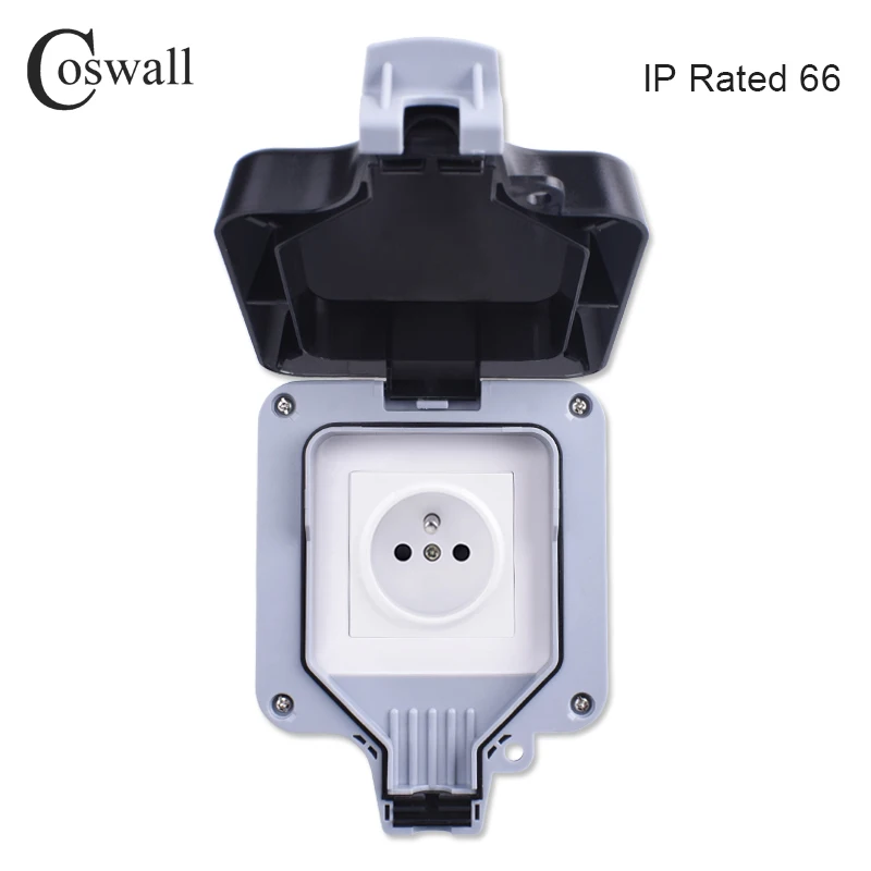 Ip66 à Prova de Intempéries à Prova D16água ao ar Coswall Livre Tomada Elétrica Francês Padrão Aterrado ac 110250 v 16a