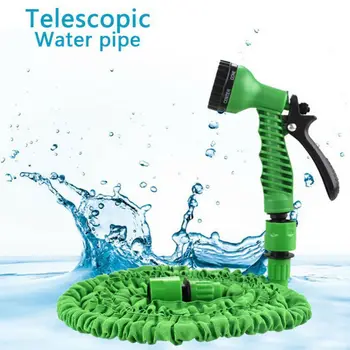 

Expandable Garden Hose Pipe Spray Gun Flexible Expanding Stretch Latex Pipes Garden Supplies 50F-100FT