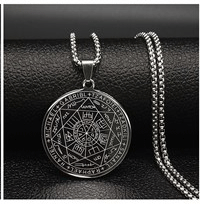 Wicca, лотос, нержавеющая сталь, ожерелье, s подвески для мужчин, черный, серебряный цвет, длинное ожерелье, ювелирное изделие, colgante hombre N18517