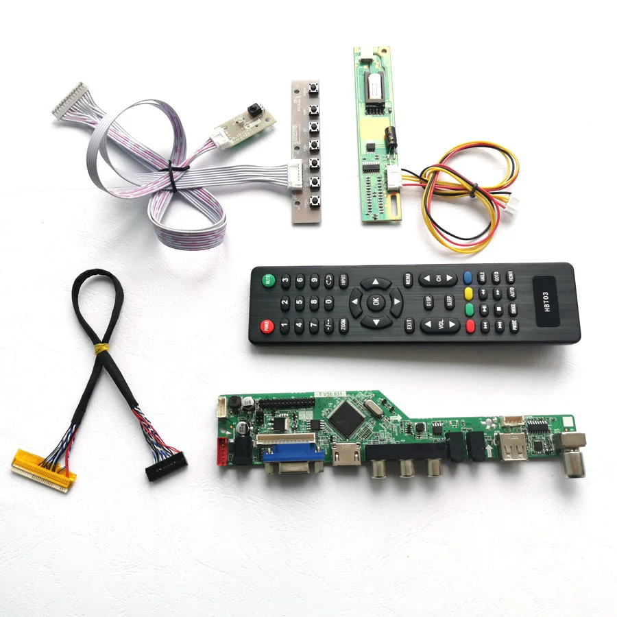 Для LP150E07-A2/A3/A3K1 1CCFL 30Pin LVDS ЖК-дисплей Панель TV56 плата контроллера VGA HDMI AV USB RF пульт дистанционного управления+ инвертор+ клавиатура комплект