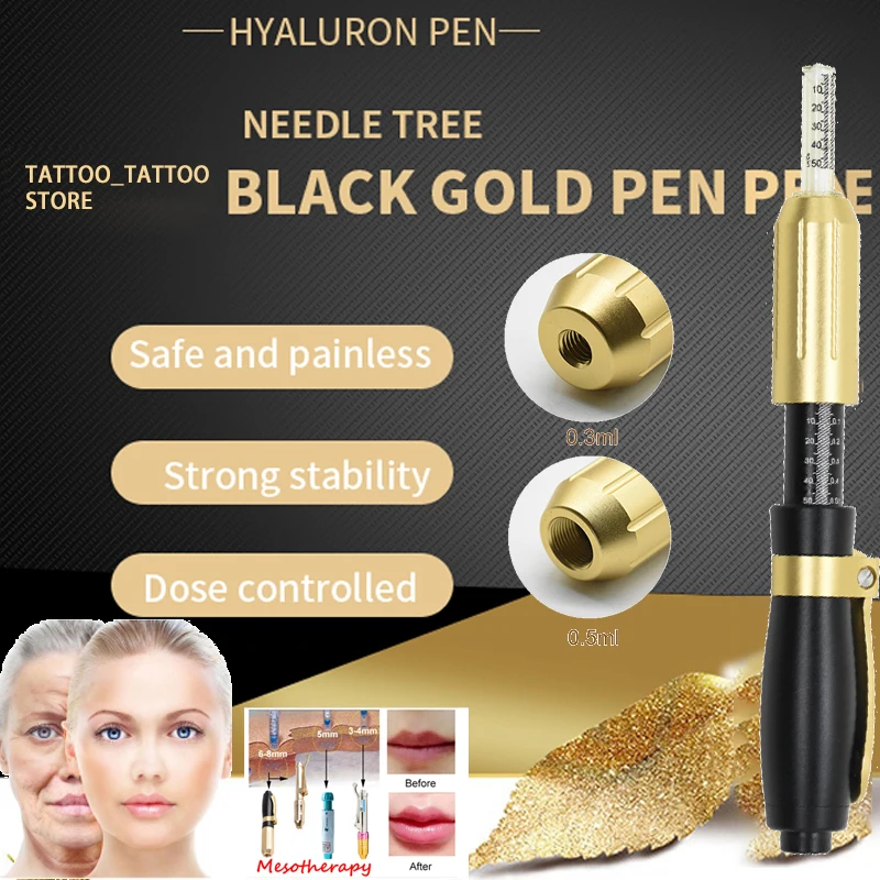 

2020 NEW Hyaluronic Acid Pen Gun Massage Atomizer Pen Injection Kit Anti Wrinkle Lip Filler Lip Lifting With 0.3ML Ampoule Head