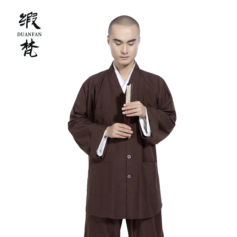 Monk Costume Short Gown Spring and Autumn Gown Robe Men's and Women's Small Shirt Long Shirt Monk Monk's Clothes Frock Monk Suit