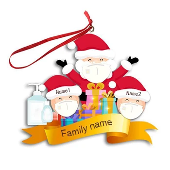 

2020 Christmas Tree DIY Resin Hanging Ornaments Family Ornament Decor Personalized Xmas Ornament With A Ribbon Loop Hung Tree