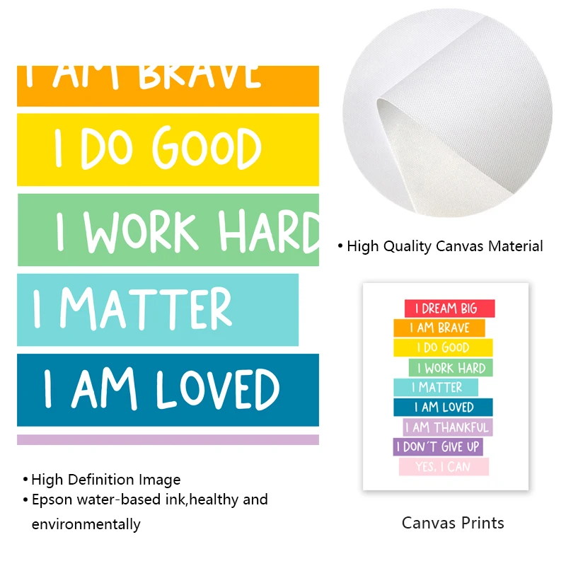 Kids Affirmation Canvas Art for Positive Growth - Image 2