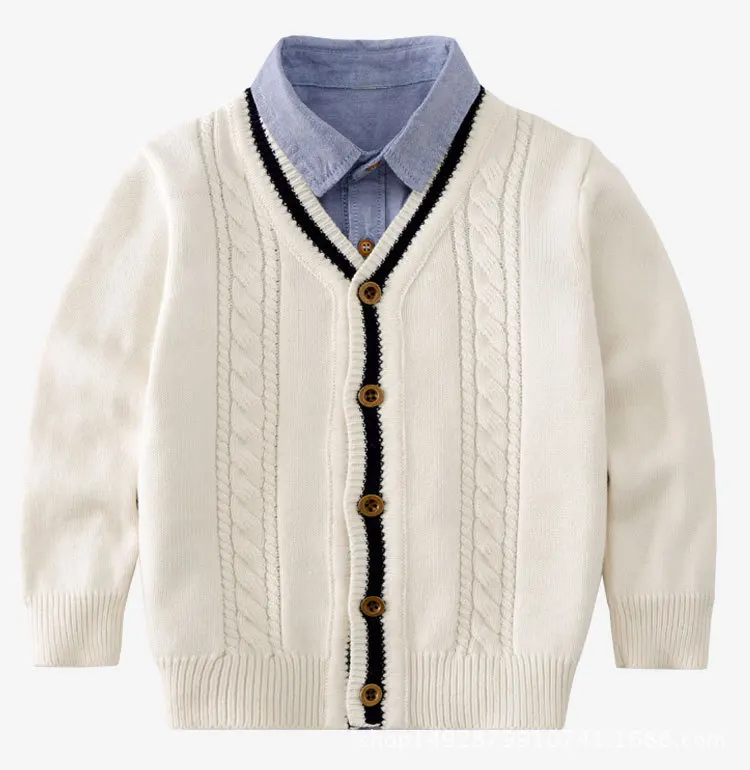 

Baby Cardigan Autumn New Arrival Knitted Sweaters for Boys Kids Clothing Toddler Boy Jackets V-Neck Single Breasted Boy Sweater