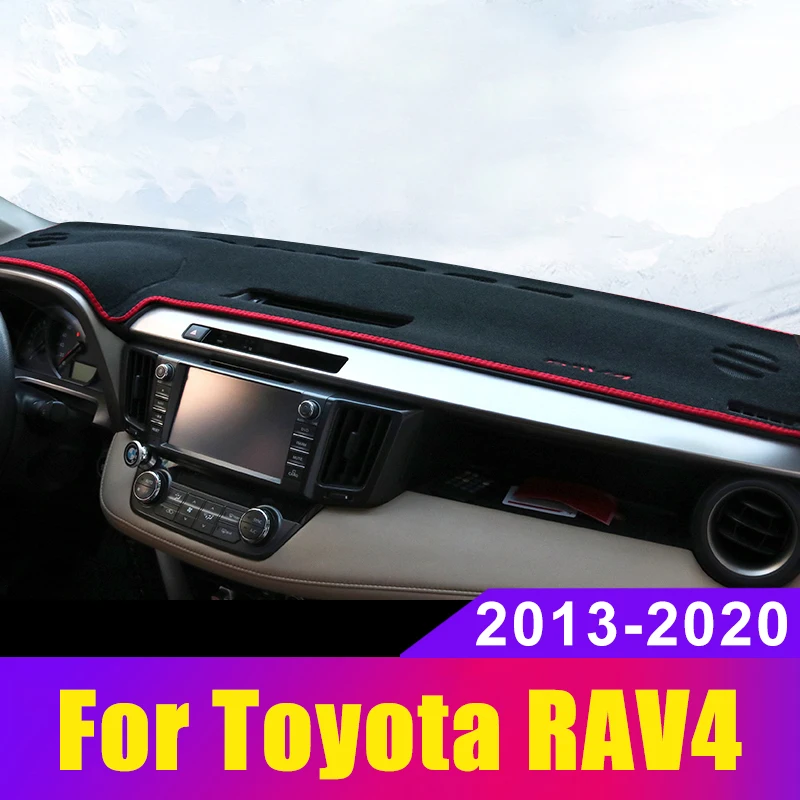 

Car Dashboard Cover Mats Avoid Light Pad Instrument Platform Desk Carpets for Toyota RAV4 2013- 2019 2020 Accessories