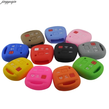 

50pcs Jingyuqin Remote Silicone Car Key Cover Case For TOYOTA Avensis Camry Corolla Remote Key Case Shell Holder