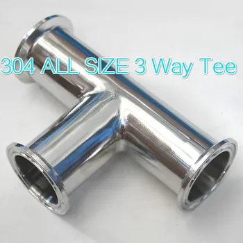 

Stainless Steel SS304 Sanitary 3 Way Tee Ferrule Tri Clamp SS304 Weld Ferrule OD19-89MM