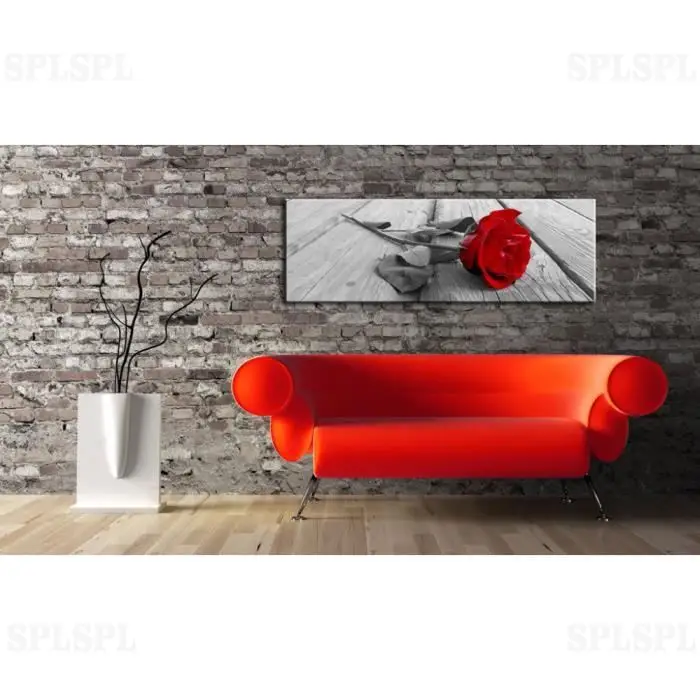 

Modern No Framed Carmine Pink Nature Plants Flowers Black And White Wood Gray Roses Red Photo On Canvas Canvas Print
