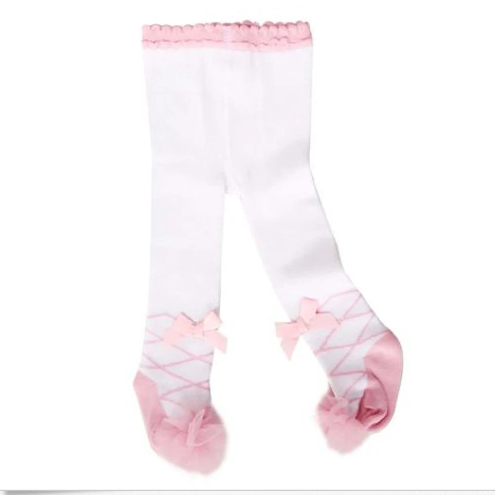 White pink lace Хлопковые чулки для маленьких девочек от 0 до 3 лет теплые колготки кружевные чулки для принцесс, колготки, брюки, колготки - Color: White pink lace