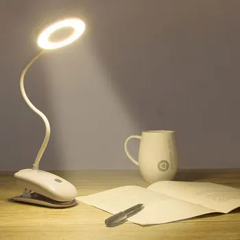 

Portable LED Desk Lamp Touch On / Off Switch Eye Protection Clip Table Light 3 Modes Dimmable USB Rechargeable Desk Lights