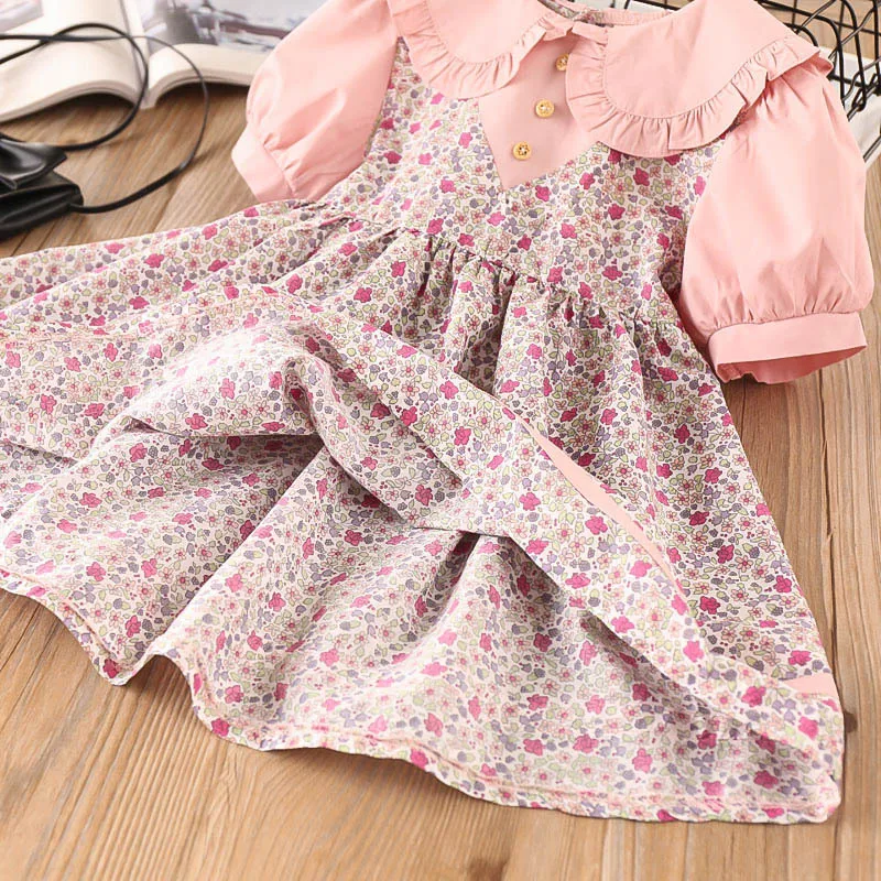 Sodawn/весенне-осенняя одежда для маленьких девочек; Платье с принтом+ повязка на голову; платье для девочек; милая модная детская одежда; платье принцессы