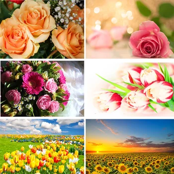 

Vinyl Custom Photography Backdrops Flower and Wooden Planks Theme Photography Background 200309HK-020