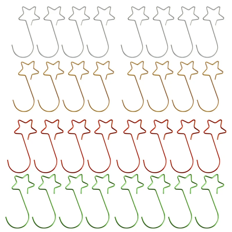 160Pcs Christmas Ornaments Hooks Star Shaped Tree Hangers Metal Hanging
