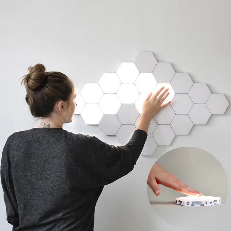 

Quantum Lamp Led Hexagonal Lamps Touch Sensitive Wall Lamp Lighting Night Light Magnetic Hexagons Creative Decoration wall lampa