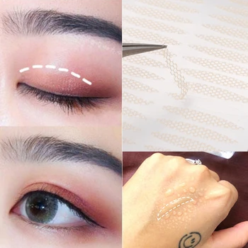 

5sheet Self-adhesive Double-fold Eyelid Sticker Tape Magic Lace Fiber Invisible Transparent Eyelid Sticker Big Eyes Make up Tool