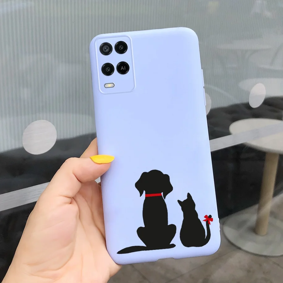 phone pouches For OPPO A54 A 54 2021 Case Silicone Phone Cover For OPPOA54 CPH2239 CPH2195 A 54 5G Shockproof Soft Bumper 6.5 inch Cute Covers mobile pouch