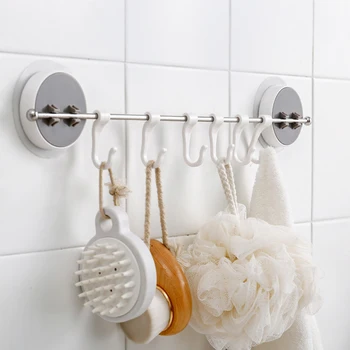 

New Free Punching Hook Self Adhesive Set Strong Adhesion Wall Hook Hangers ABS Waterproof Hooks For Home Kitchen Bathroom