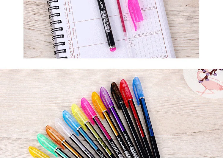 48 Cores Highlighter Pen Grupo Glitter Canetas Gel para Adultos Revistas Livros para Colorir Rabisco Mágica Desenho Desenhando Marcadores da Arte 6 48 cores highlighter caneta conjunto glitter mágico
