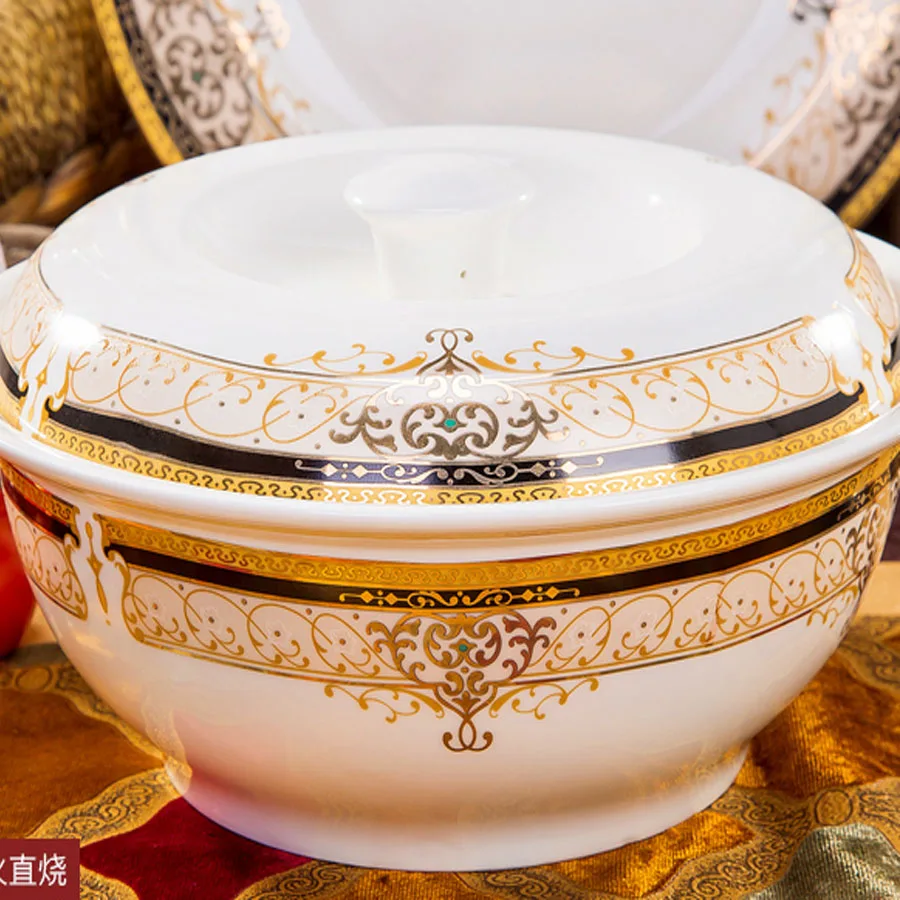 Jingdezhen Ceramic Dinnerware Set Ceramic Plates and Dishes Bowls 60pcs combination Tableware Kitchen Tableware