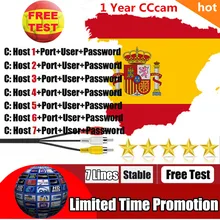 1 Year 7 lines Cccam Cline European Portugal Spain Italy French Ccccam HD Server GT media v8 nova Receptor DVB-S2 HD TV Receiver