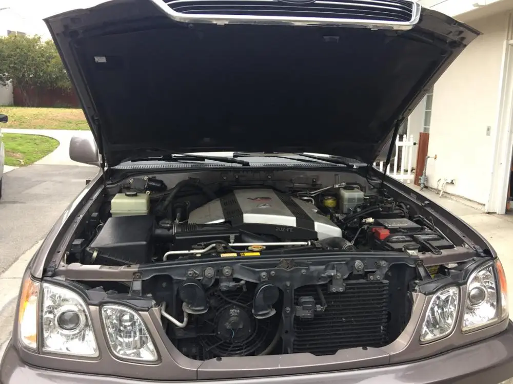 Углеродное волокно авто капот газовые Распорки амортизаторы подъемные опоры для Toyota Landcruiser 100 для Lexus Land cruiser 1998-2007