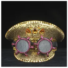 Стимпанк Мужская Женская модная полицейская шляпа с розовым металлическим классом для выступлений военная шляпа капитан шляпа для взрослых 3 размера