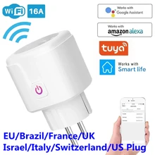 WiFi Smart Plug 16A EU UK Adapter Wireless Remote Voice Control Power Energy Monitor Outlet Timer Socket for Alexa Google Home