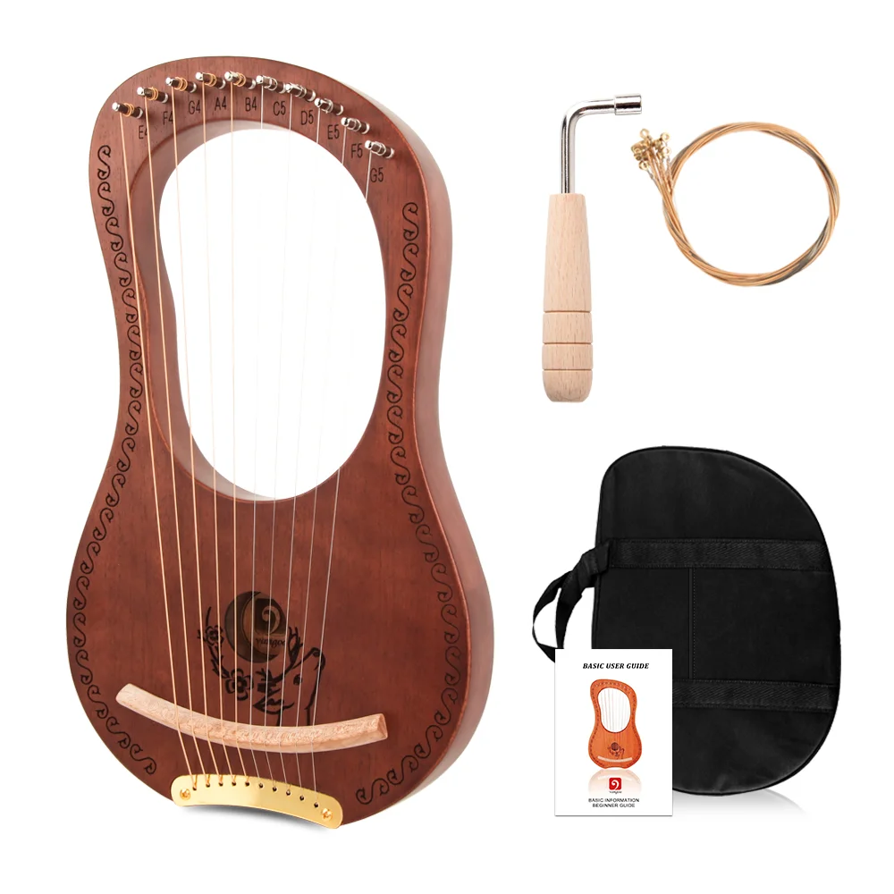 Lyre Harp Vangoa 10 СТАЛЬНАЯ ВЕРЕВКА из красного дерева Lye Maple Bridge с мягкой сумкой для