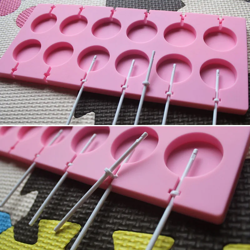 Round Shape Silicone Mold Lollipop Mould Children Kids DIY Baking Tools for Chocolate Candy Biscuit Home Kitchen Accessories 1