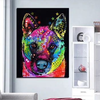 

Household Art Single Abstract Watercolor Dog Oil Painting Modern Decorative Painting Canvas Painting posters prints frida kahlo