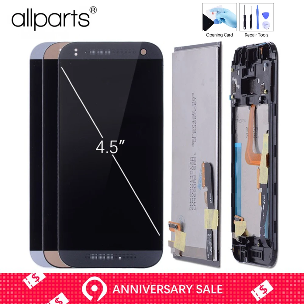 ЖК-дисплей для HTC One Mini 2 Сенсорный экран дигитайзер с рамкой M8 Замена дисплея |