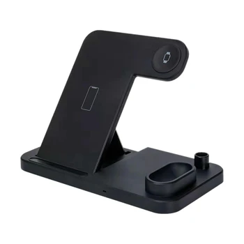 

QI Multifunctional Folding Vertical 4-In-1 Wireless Charger Suitable for Mobile Phone Headset Watch Apple Pen
