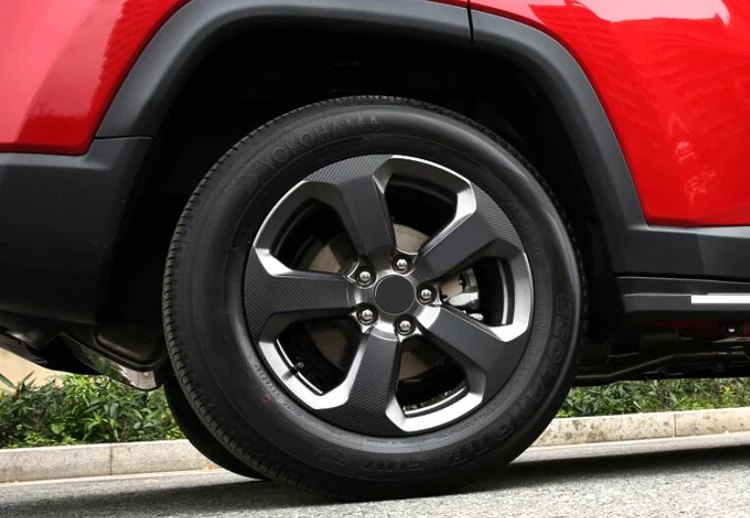 17 18 дюймов автомобиль Стайлинг Аксессуары углеродного волокна текстуры колеса наклейки на обод тела наклейка для Jeep Compass