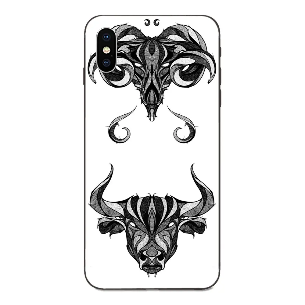 Черно белый скетч животное мягкая ТПУ Защита экрана для Apple iPhone 4 4S 5 5S SE 6 6S 7 8 Plus X XS