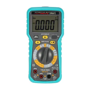 

2900A Digital Automotive Car Engine Multimeter 6000 Counts True RMS AC/DC Volt Amp Ohm Dwell Angle Rotational Speed Tester